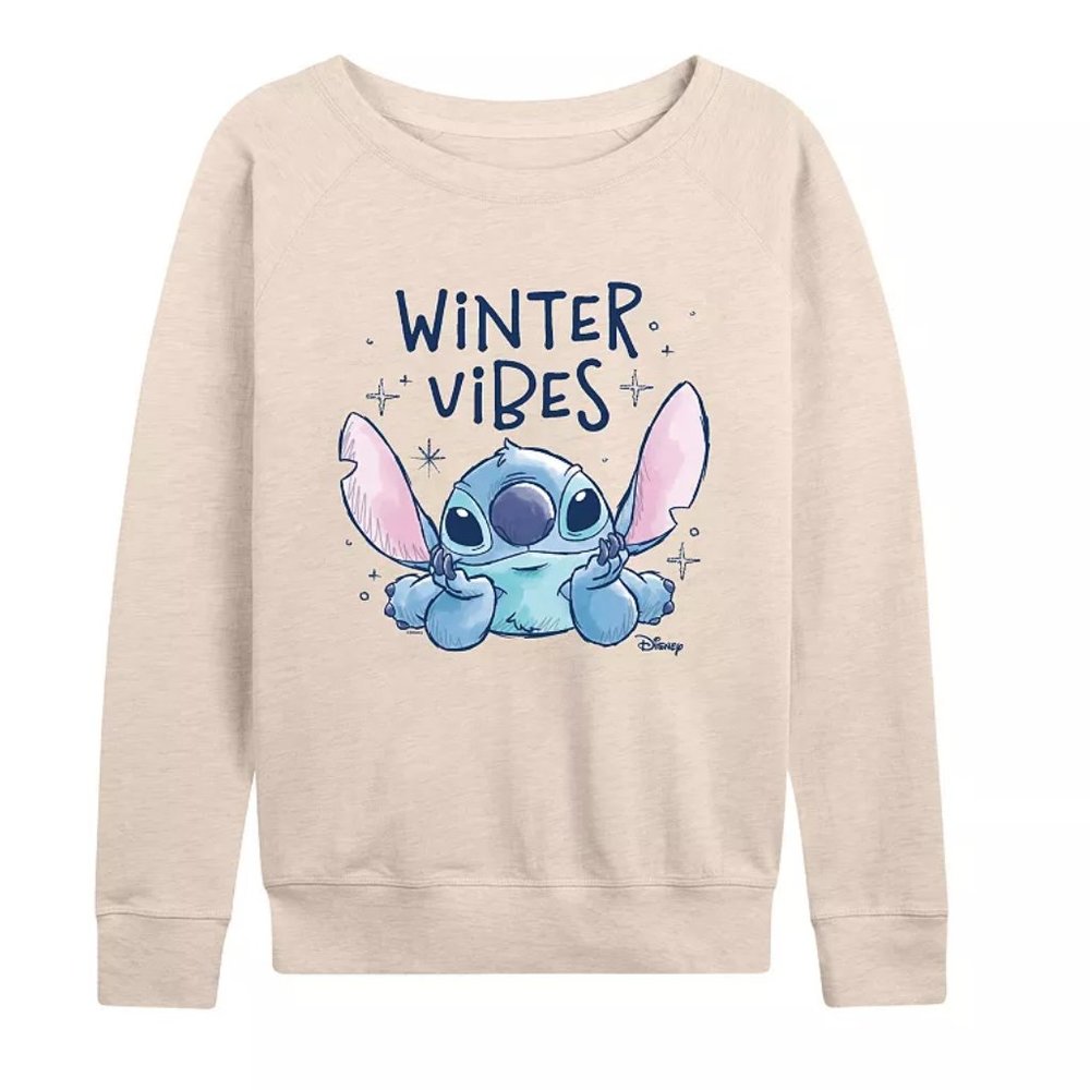 NWOT Disney Lilo & Stitch Winter Vibes French Terry Long Sleeve Tee (Size: S)